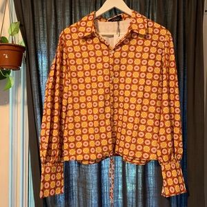 Retro Pattern Blouse From Cider. XS